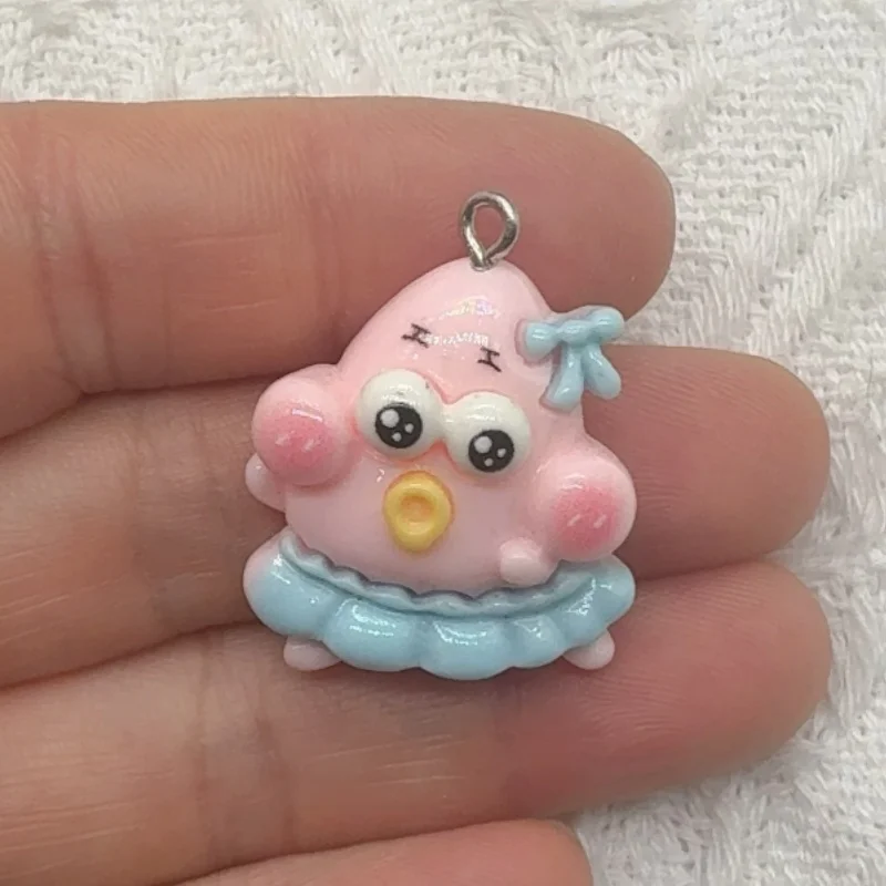 10pcs cartoon resin pendant, DIY jewelry making earrings, keychain accessories view 4