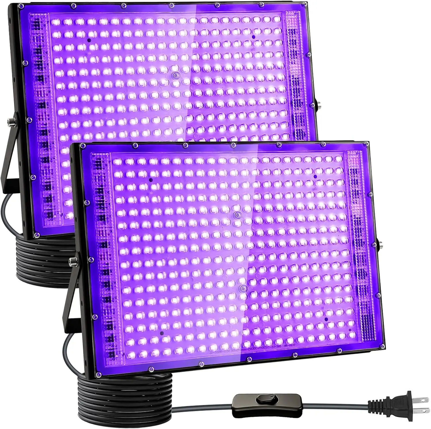 

2-Pack 300W UV Black Lights with Plug and Switch for Glow Parties, Halloween, and Stage Lighting