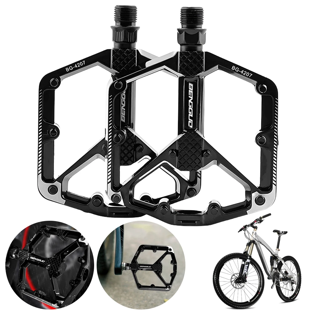 Double DU Bearing Bicycle Wide Platform Pedal Aluminum Alloy Mountain Bike Pedals Cycling Platform Pedal MTB Bike Accessories