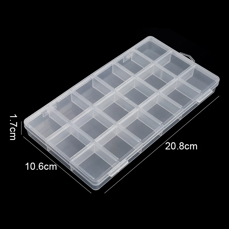 15/18/24 Grids Transparent Storage Mini Container for Storage of Small Items Handmade craft parts,metal parts,sewing accessories