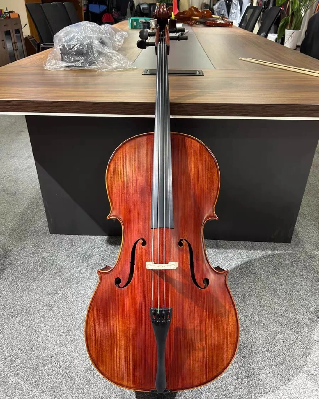 Natural striped maple backboard solid wood Cello 4/4 Spruce panel student cello stringed instrument professional violoncello