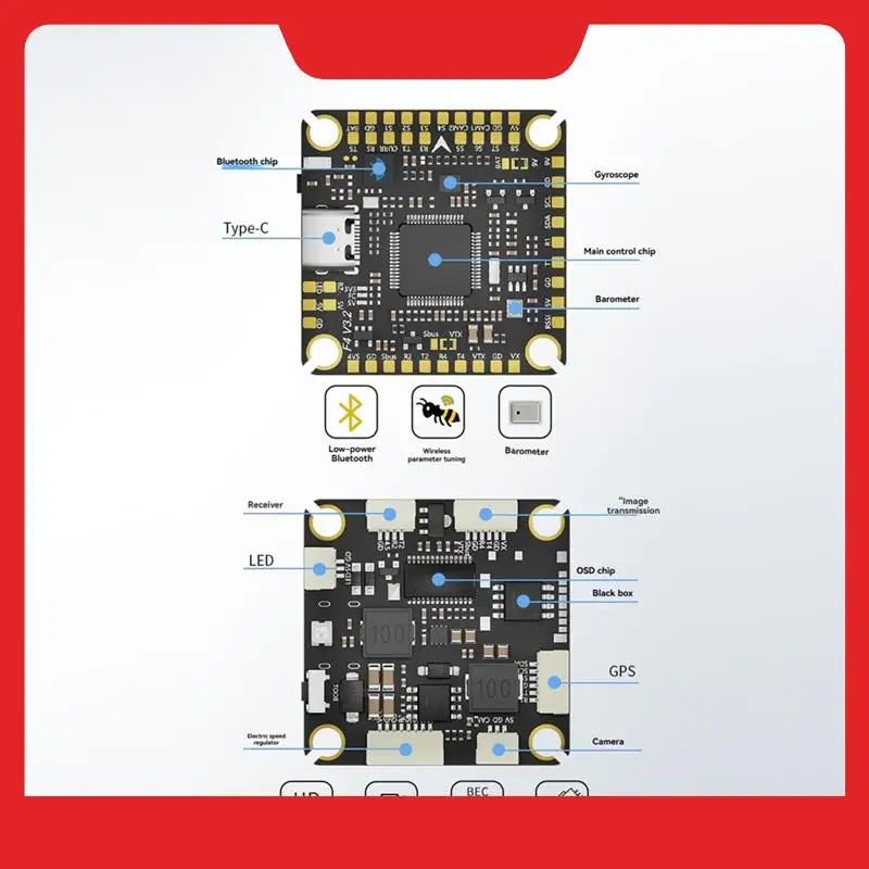 

Контроллер полета F405 V3.2 FC ICM42688P Bluetooth, беспроводной регулируемый параметр для RC FPV, дрон для фристайла, детали для самостоятельного изготовления