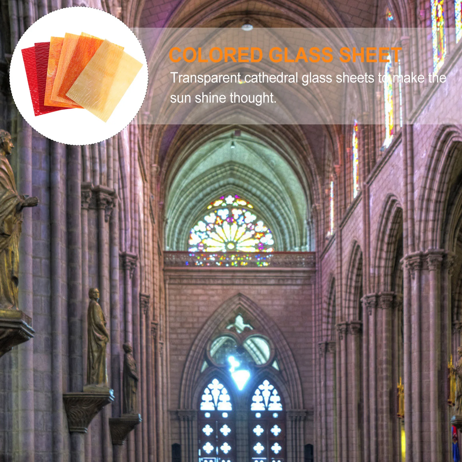 

Stained Glass Sheet Colored Glass Panels Cathedral Style Mosaic Glass Sheets for DIY Art Crafts Water Ripple Texture Rainbow Hue