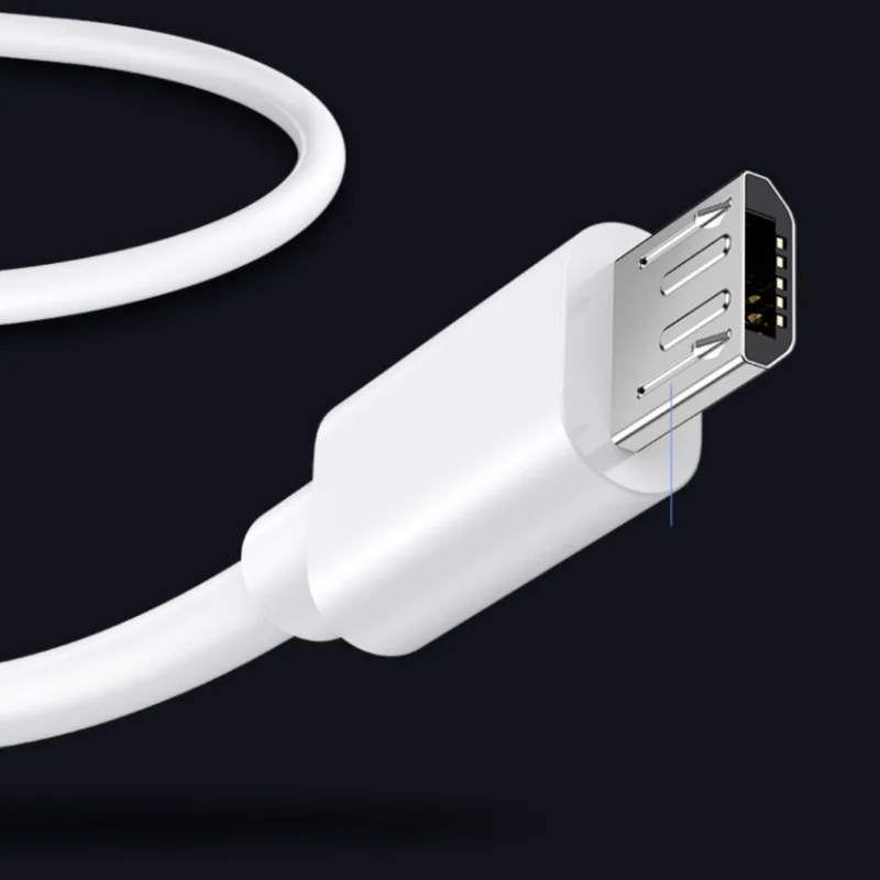 USB A to Micro USB Charging Cable PVC Smooth Fast Charging Data Sync Android Phone Charger Cord 1.5M 2M White，Micro 0.3m Cable