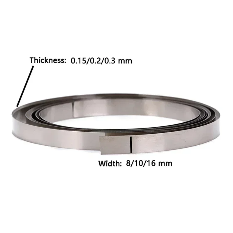 10m 0.1/0.15/0.2/0.3mm X 8/10/15mm Pure Nickel 99.5% Strip For Li 18650/21700 Battery Welding Machine And Spot Welding