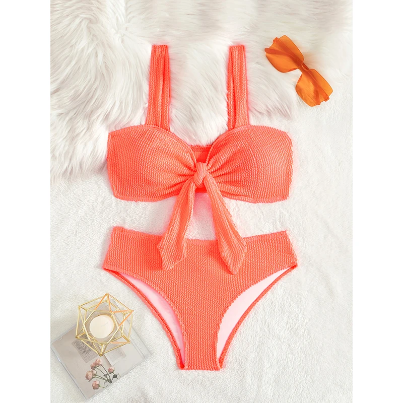 

FASKO новый арбузный красный галстук-бабочка бикини из двух предметов женский купальник 2025 новая серия пляжная серия стиль вечеринки