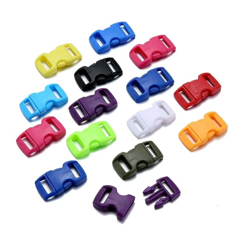 

10Pcs Plastic Dog Collar Parachute 10mm 3/8" Paracord Side Release Buckle Outdoor Camp Webbing Strap