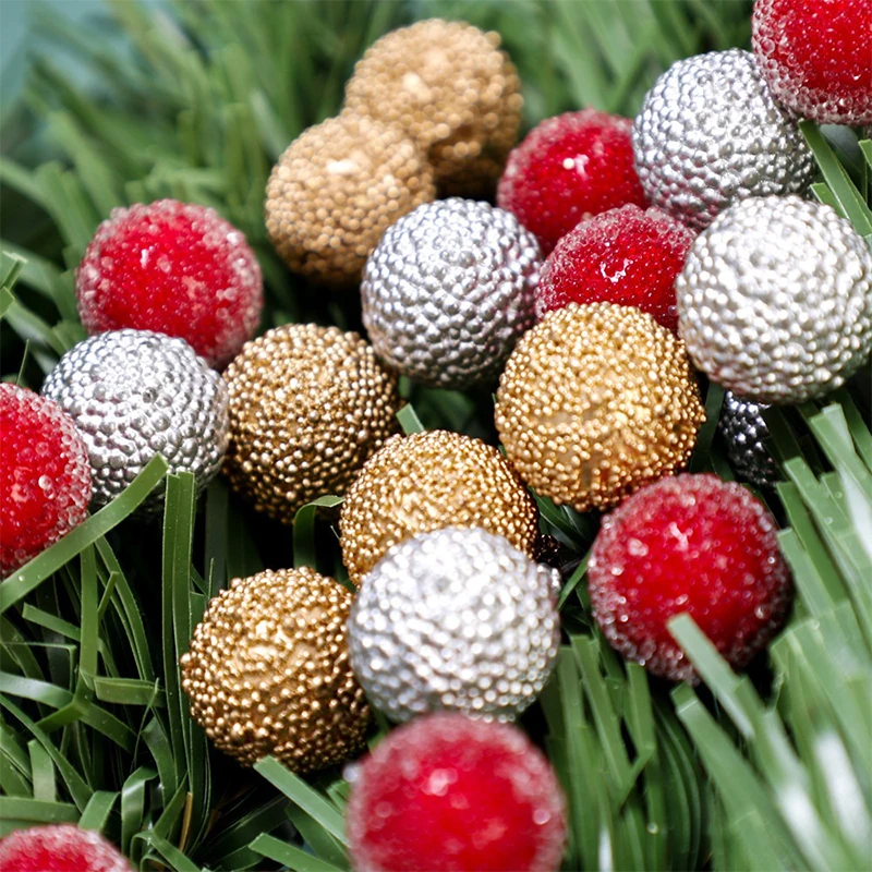 30/50Pcs Artificial Christmas Berries Mini Fake Plastic Berry Red Cherry Beads Stamen DIY Christmas Tree Wreath Crafts Decortion