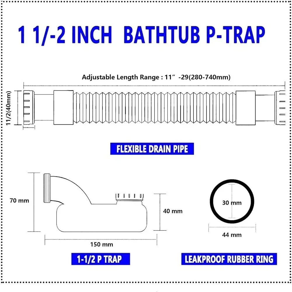 Flat P-trap's 1-1/2