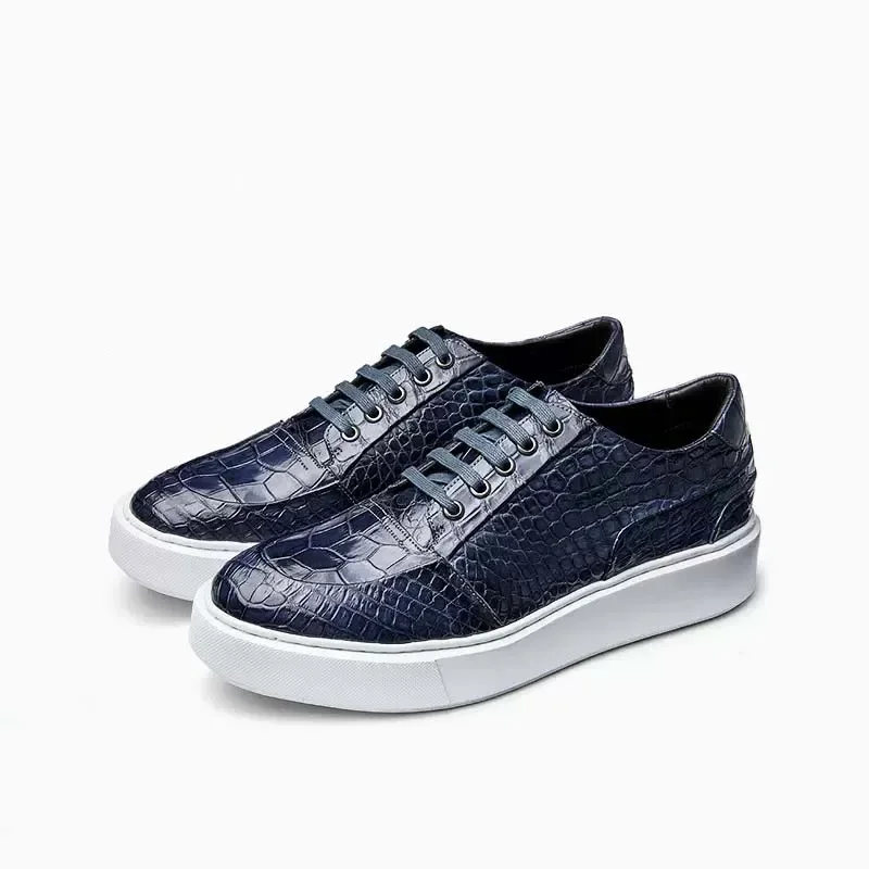 

gete new arrival men casual shoes male men crocodile for male blue color fashion leisure
