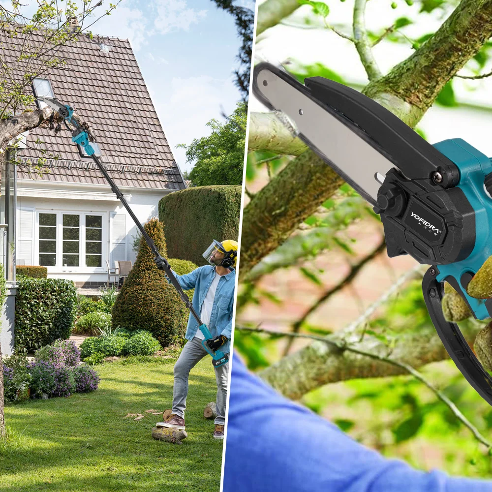 YOFIDRA 4-in-1 bürstenloser Hochteleskopstab 8-Zoll-Kettensägen-Astschere 32-mm-Schere Garten- und Holzbearbeitungs-Astschneidewerkzeug für Makita 21V Akku – Detail 17