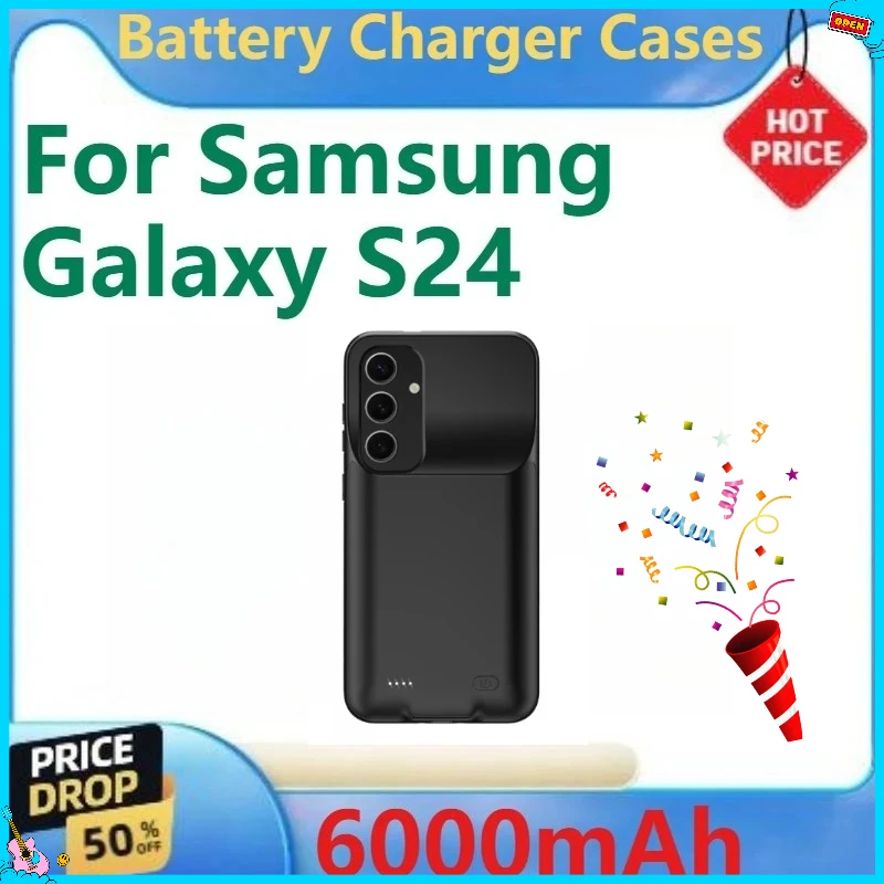 

For Samsung Galaxy S24 Extended Battery Pack Charging Cover Brand New High Quality Power Bank 6000mAh Battery Charger Case