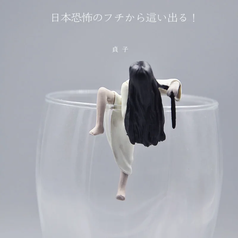 Japan Horror Movies Sadako Curse Fuchico on Cup Edge Ornaments Gashapon Capsule Toy