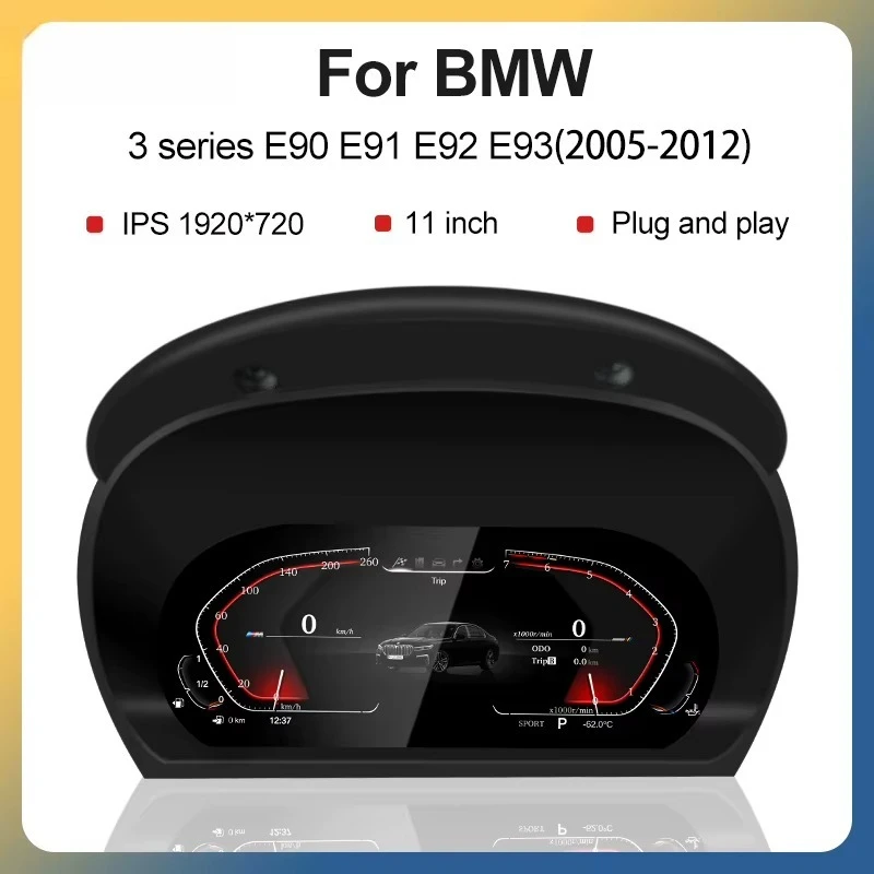 Factory Price Car LCD Dashboard Digital Cluster Instrument 11 Inch Panel Linux System for  3 Series E90