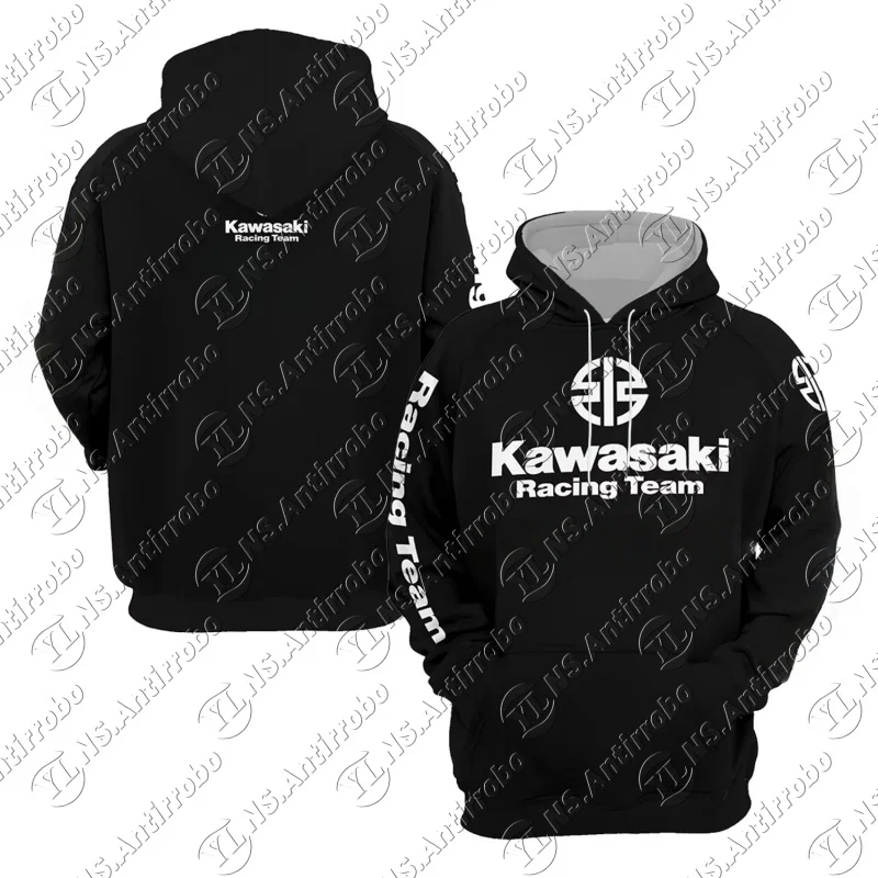 

25-26 Kawasaki Racing Толстовка с принтом для взрослых Уличная одежда с капюшоном Унисекс Мотоциклетные толстовки Пуловеры Спортивный костюм Одежда