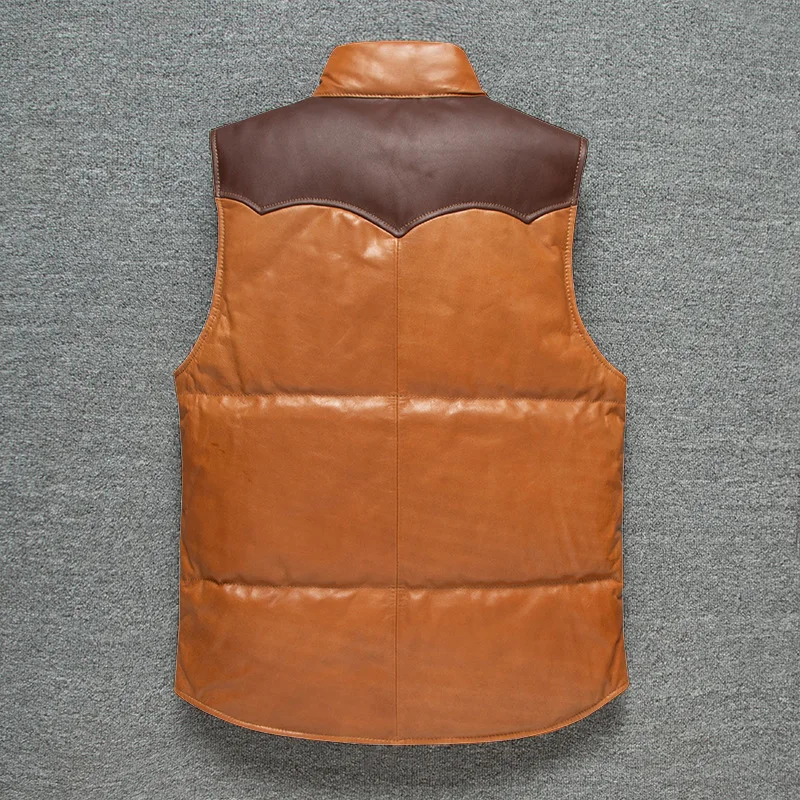 2022 Autumn Winter Chic Men/Women's High Quality Sheepskin Genuine Leather Warmth Vest Waistcoat F016