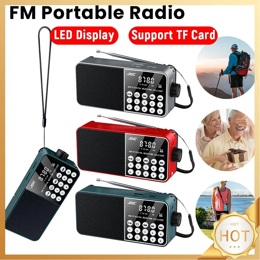 FM 방송 플레이어 라디오, 블루투스 호환 무선 MP3 라디오, LED 디지털 디스플레이, 비상용 디지털 FM 라디오