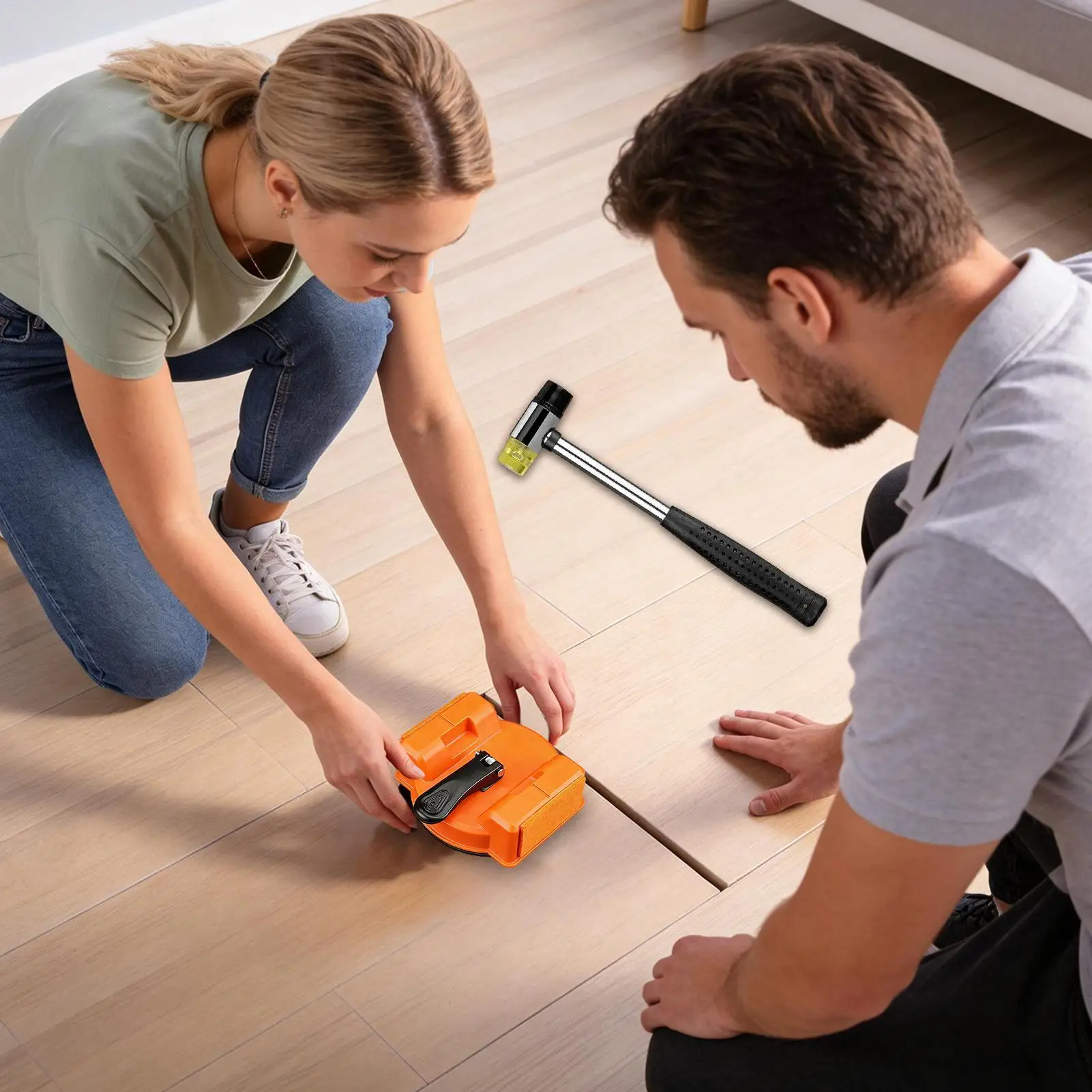 Floor Installation Tools Caulk Crevice Seam Filler With Rubber Mallet Fix Floor Crevice For Hardwood Dent Scratch Crack