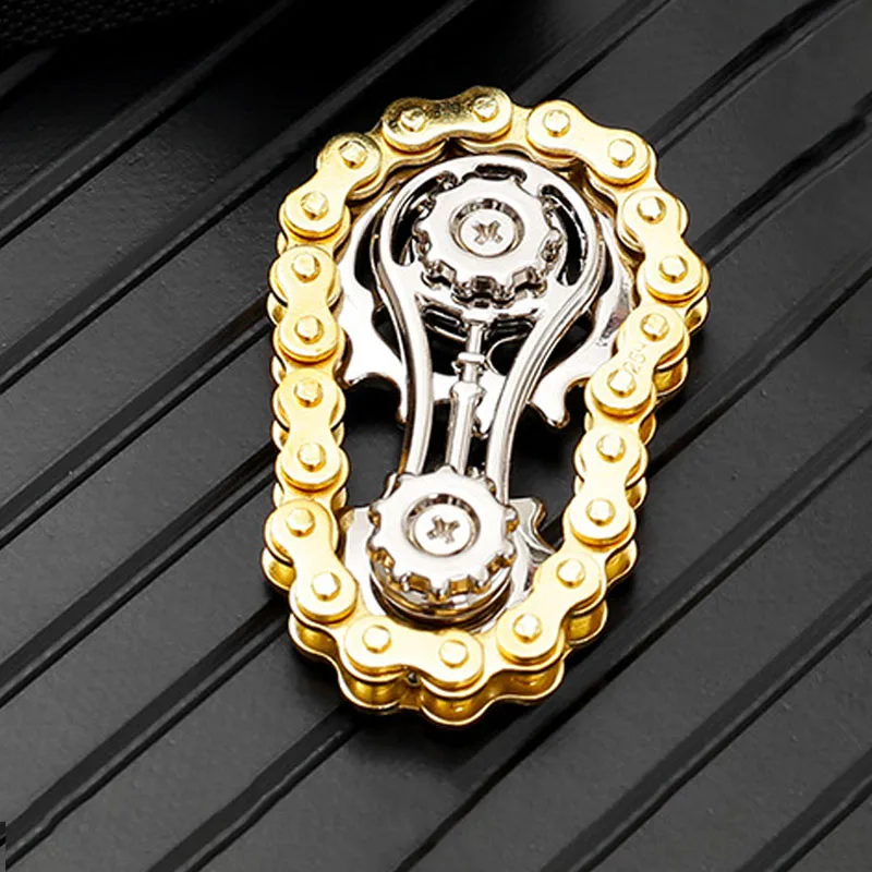 Tandwielen Vliegwiel Vingertop Gyro Fidget Spinner Antistress Angst Metalen Fietskettingen Spinner Fidget Speelgoed Voor Volwassen Stress Relie