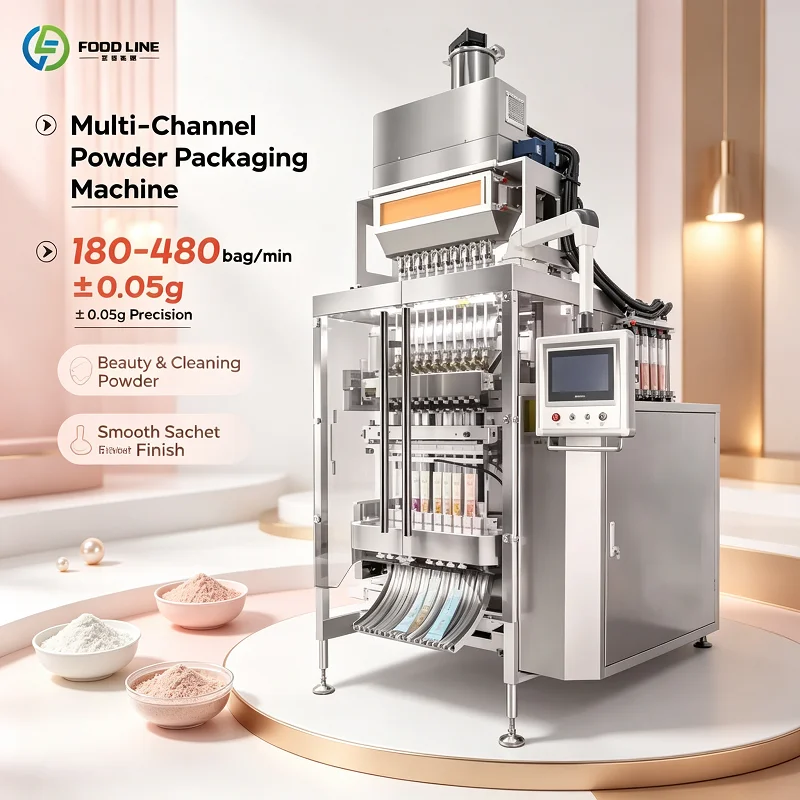Multi Lane Cosmetic Mask Clay Powder Sachet Packing Machine Automatic Stick Filling Sealing Packaging for Beauty Studio