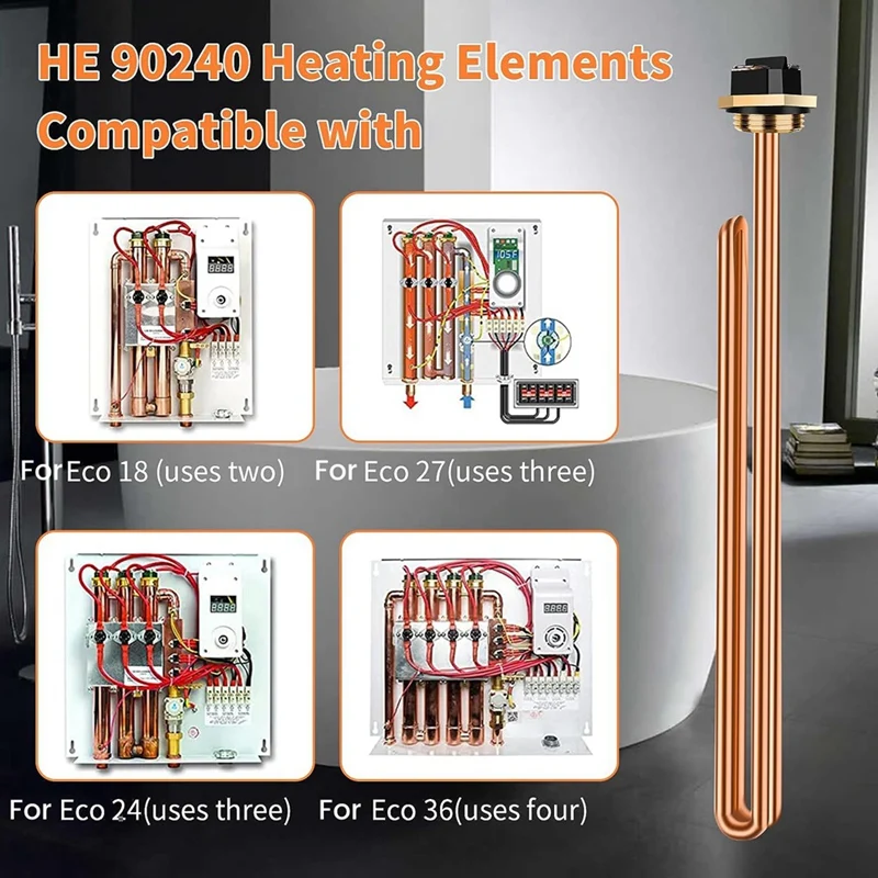 9000W 240V HE90240 Heating Elements For Electric Water Heater For Eco 18 24 27 36 For Electric Tankless Water Heater Easy To Use