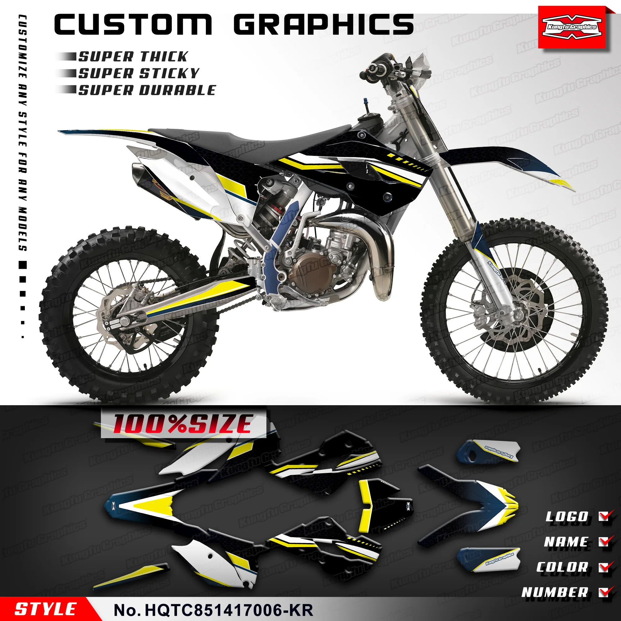 

KUNGFU GRAPHICS Stickers Set Wrap Design for Husqvarna TC85 2014 2015 2016 2017, HQTC851417006-KR