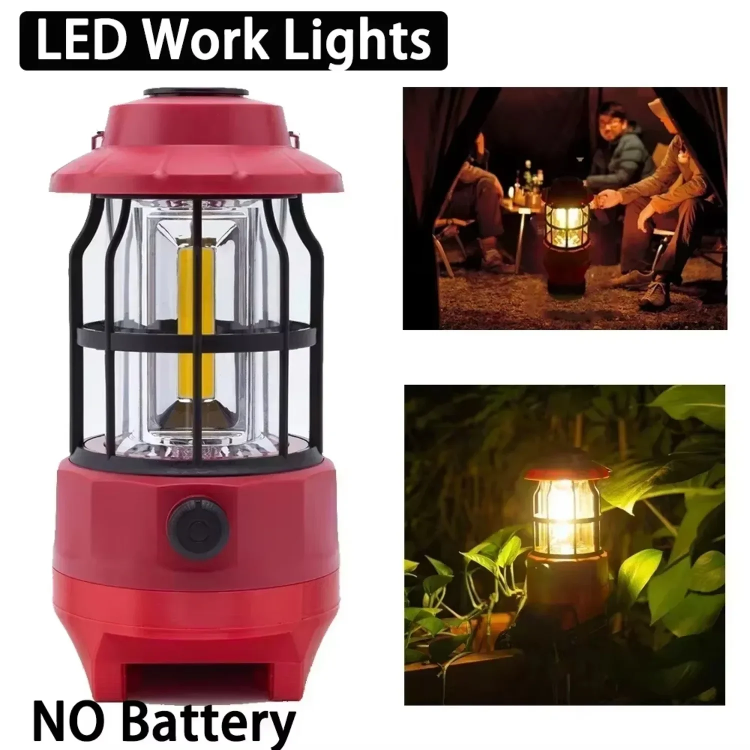 Luz de trabalho de manutenção LED/luz de acampamento em campo/luz de viagem portátil adequada para bateria de lítio Milwaukee 18v (sem bateria)