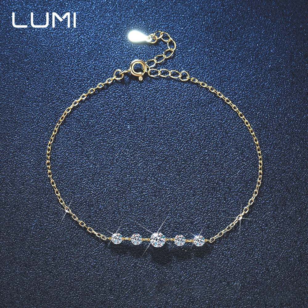 

Elegant 5 Stars Moissanite S925 Silver Adjustable Bracelet for Women Party Anniversary Birthday Present Engagement Jewelry