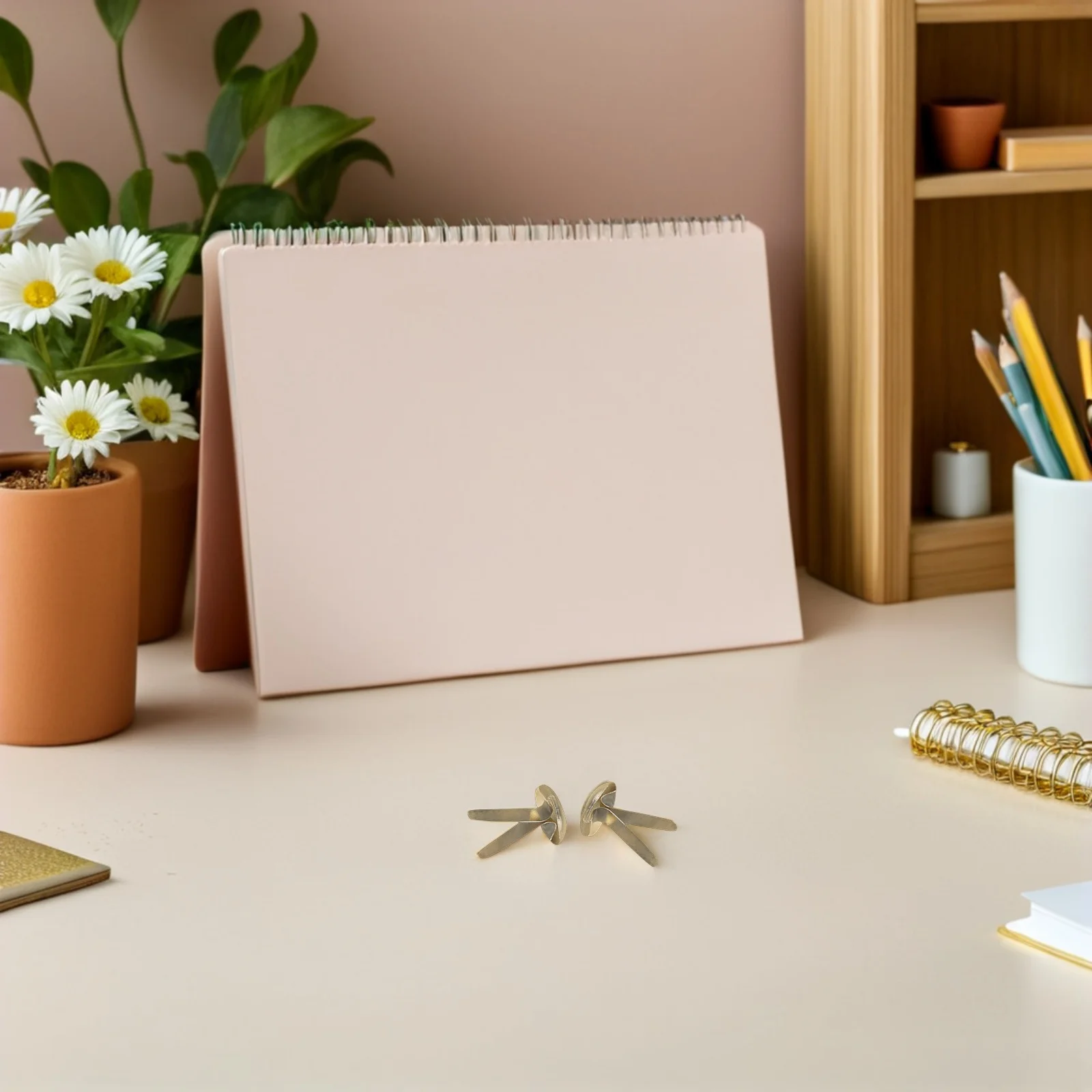 200pcs Electroplated Paper Fasteners Anti-Rust Brads Storage Box For Crafts Scrapbooking Fastener Diy Gold Round