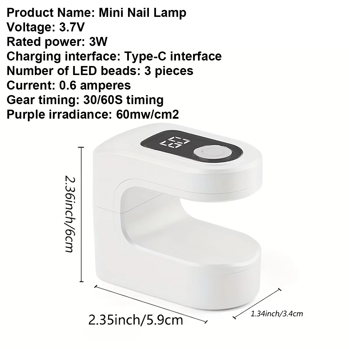 Mini Portable Nail Lamp |   Wireless Gel Nail Dryer, Compact and Easy to Carry - the Perfect Gift for Women.