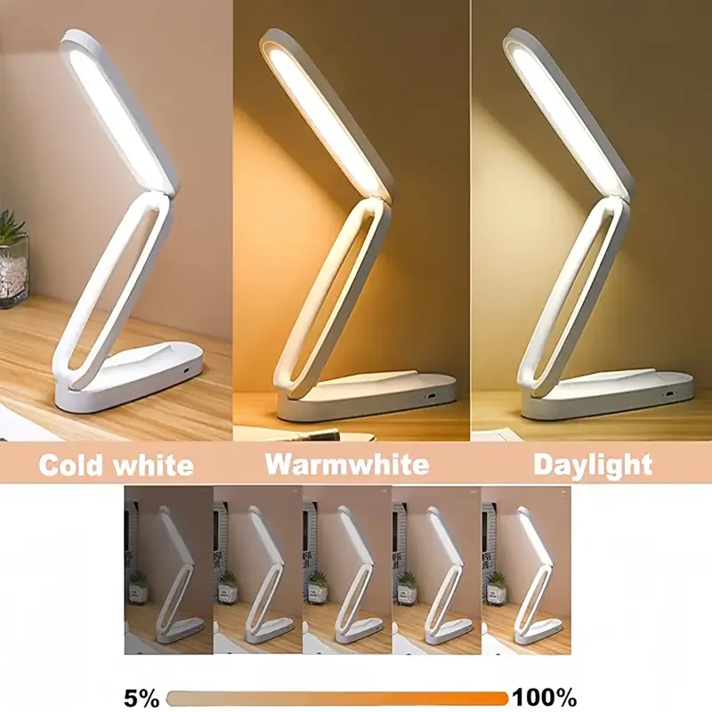 1pc LED Desk Light Foldable Reading Light USB Desk Light With Touch Sensing And Battery Charging Foldable And Portable lamp