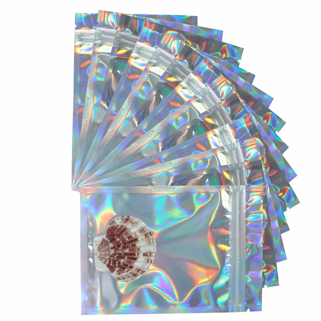 10/15/20cm Three Sizes Available. Holographic Bag Laser rainbow Pattern Self Sealing Bag, Multi-Purpose, Necklace Gift Can Be Re