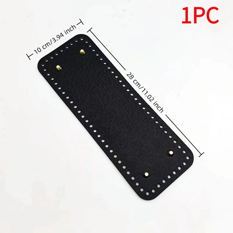 #1PC Handmade Rectangular 28 * 10cm Bottom For Knitted Bag PU Leather Pad Handcraft Bag Base With Holes DIY Crochet Bag Bottom