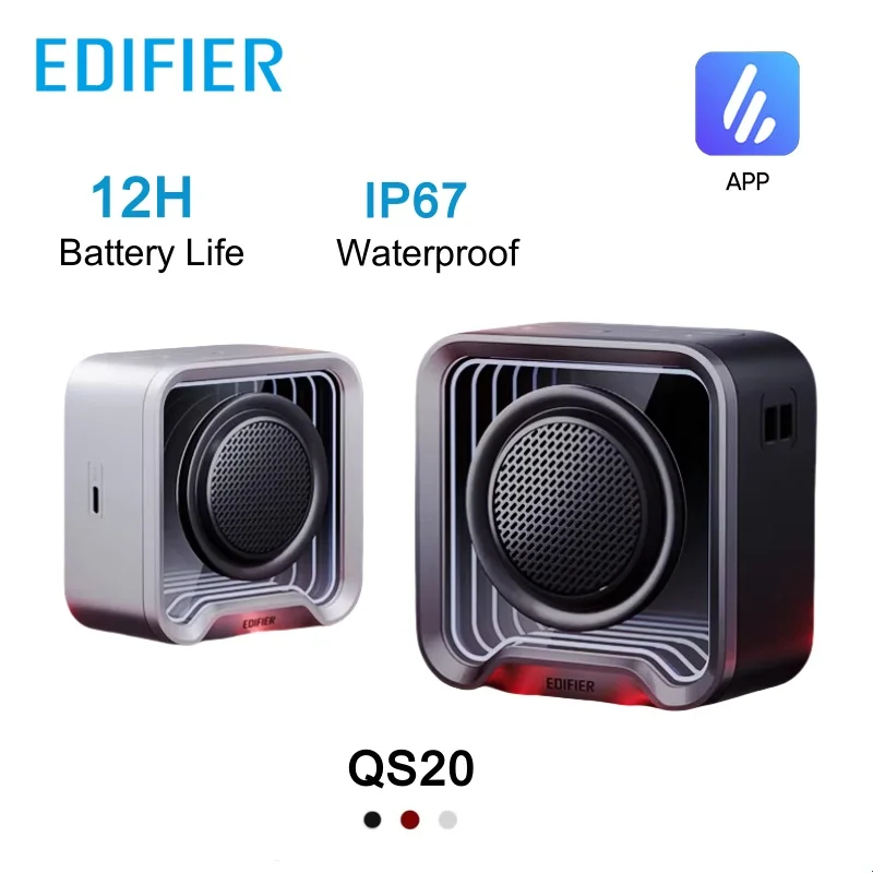 

Edifier QS20 Портативный динамик с окружающей подсветкой IP67 Bluetooth V6.0 Стереопарка Многоточечное подключение Динамик с микрофоном