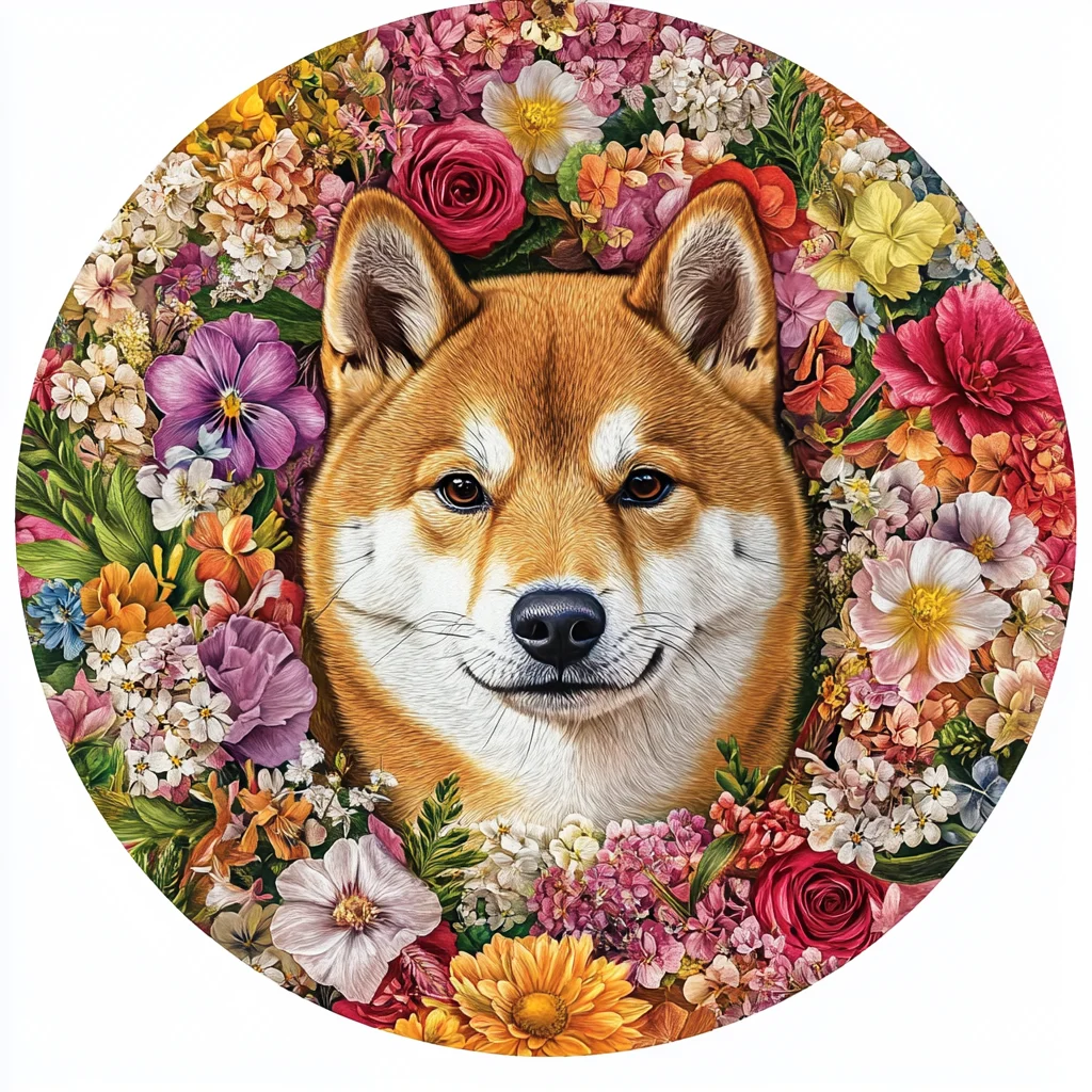 Encantador Shiba Inu Pet Ornamento, Customizável Circular Alumínio Pintura Decorativa, Uso Interior e Exterior, Presentes Ideal