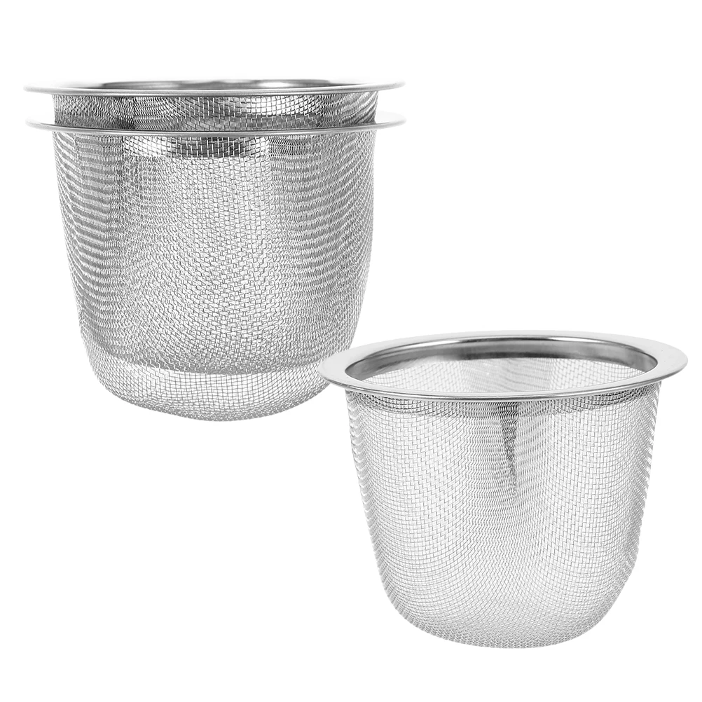 3 قطعة مصفاة من الفولاذ المقاوم للصدأ غرامة شبكة مصفاة شاي فضفاضة لكوب إبريق الشاي قابلة لإعادة الاستخدام المعادن أنواع الشاي الناشر