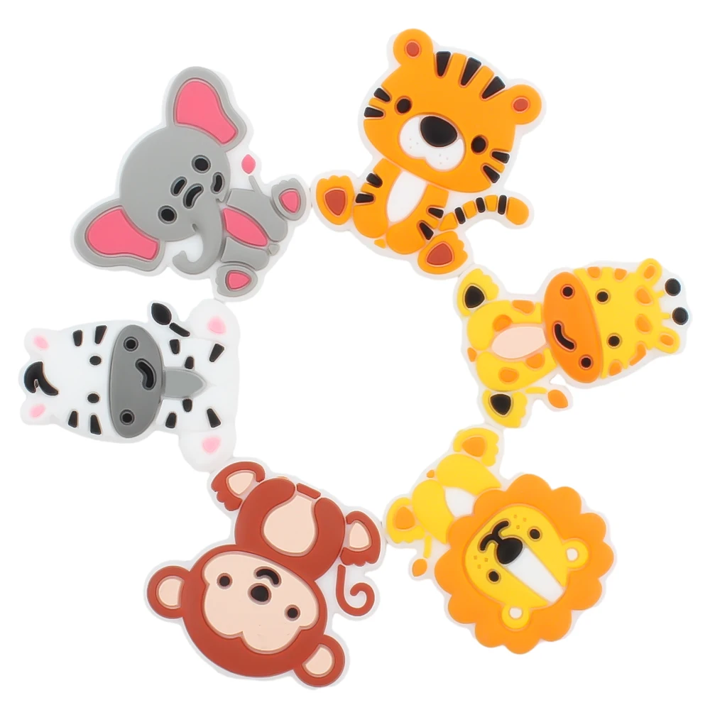 5/10Pcs Cartoon Animal Style Silicone Beads DIY Jewelry Making Necklace Bracelets Accessories