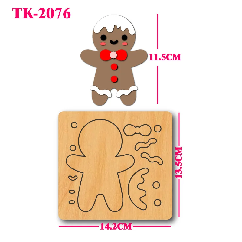 

Деревянная форма для вырезания «Рождественский пряничный человечек», инструмент для тиснения и изготовления кожаных украшений своими руками, для скрапбукинга