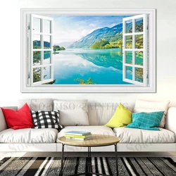 Modern 3D Wall Art Design Canvas Painting Pretend Window Scenery Pictures Posters And Prints For Living Room Home Decor Artwork