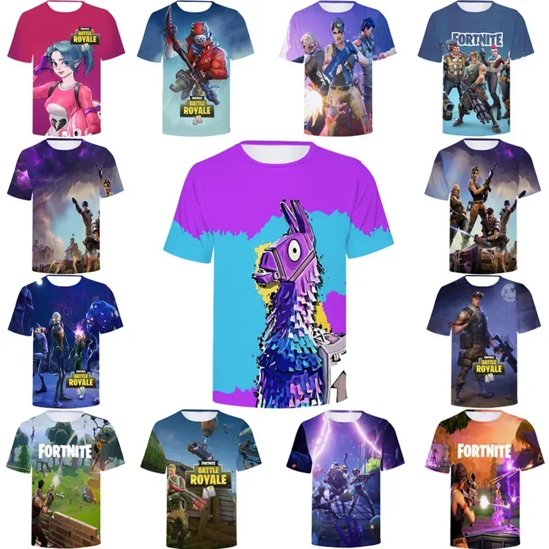 Fortnite Kids Clothing Tops Boy T-shirt Game Summer 3D Print T Shirts Funny Anime Short Sleeve Men\'s Women\'s Tee
