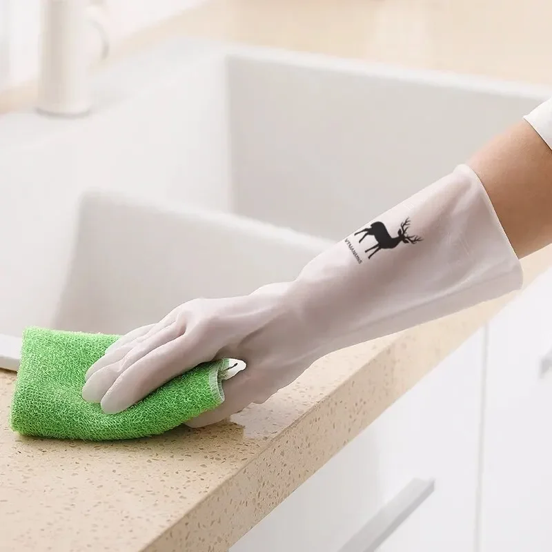 Waterproof Housework Cleaning Gloves Kitchen Cleaning Latex Laundry Dishwashing Gloves Wear Resistant Rubber Gloves