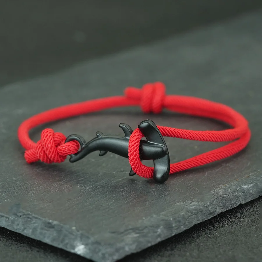 

Fashion Marine Shark Bracelet Men Apparel Accessories Handmade Weaven Cord Adjustable Braslet Couple Beach Casual Joias Pulseira