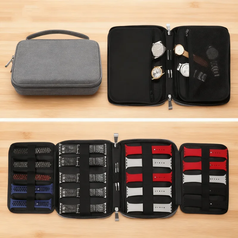 20 Watch Bands Storage Bag Watch Band Organizer Bag Carrying Case Travel Watch Straps Bag Pouch Compatible with Apple Watch Band
