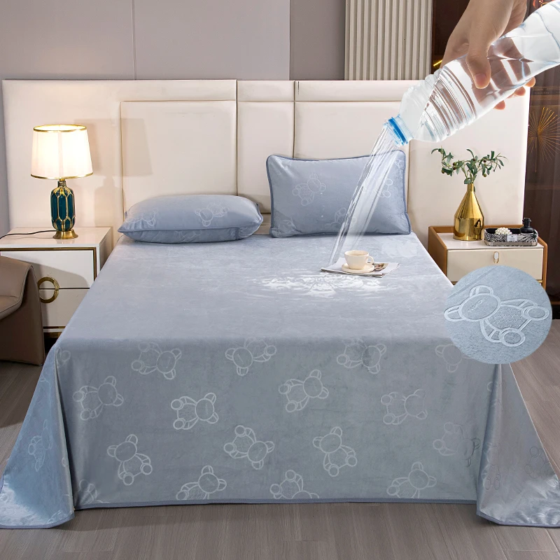 Velvet Waterproof Bed Sheet Flat Sheet Winter Mattress Protector SPA Couple Mattress Cover Adul... product image