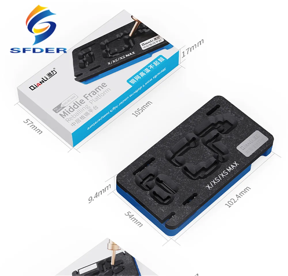Qianli BGA Stencil Reballing Planting Tin Platform For IPhone X XS 11 11Pro Max 12 13 14 series Motherboard Middle Layer Fixture