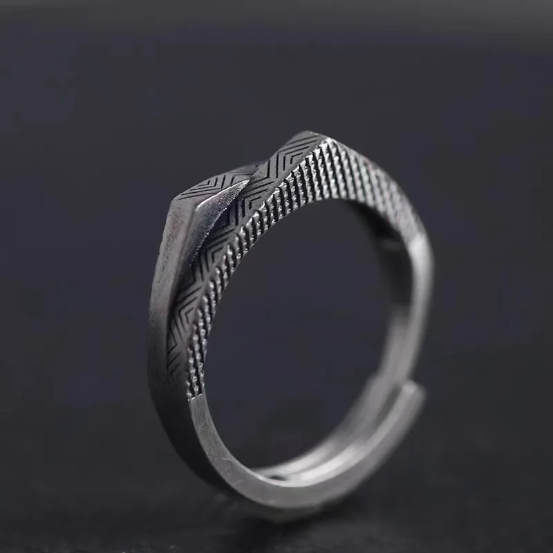 

925 Sterling Silver Bilayer Geometry ​Adjustable Rings Jewelry For Women Accessories Dropshippin