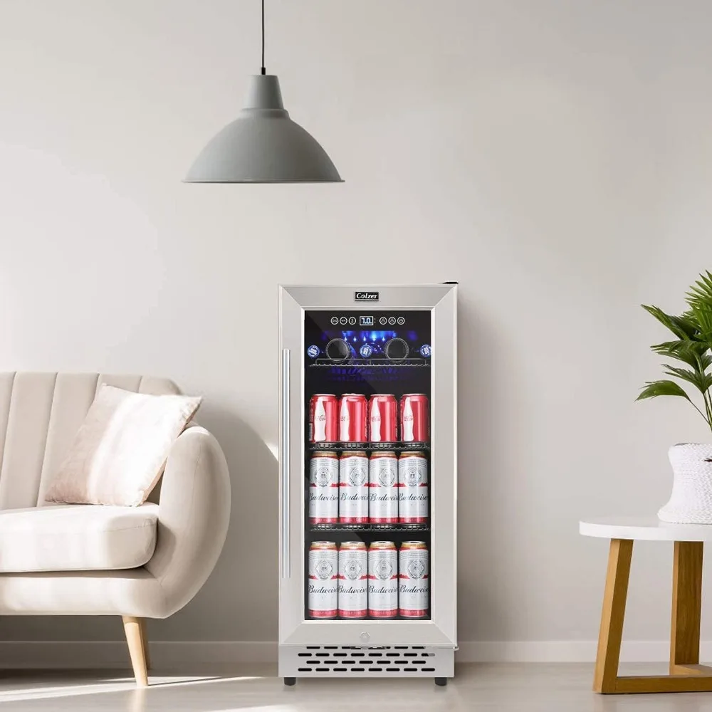 Réfrigérateur à boissons avec porte en verre, neuf, 15 pouces, 2023
