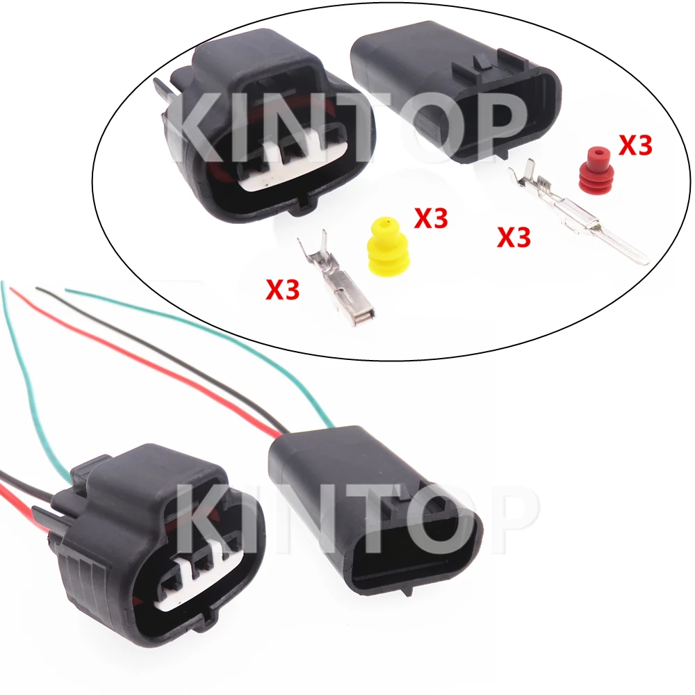 1 Set 3 Pins 6189-0099 Car Waterproof Socket AC Assembly For Toyota 90980-10841 Auto Pressure Sensor Wire Harness Connector