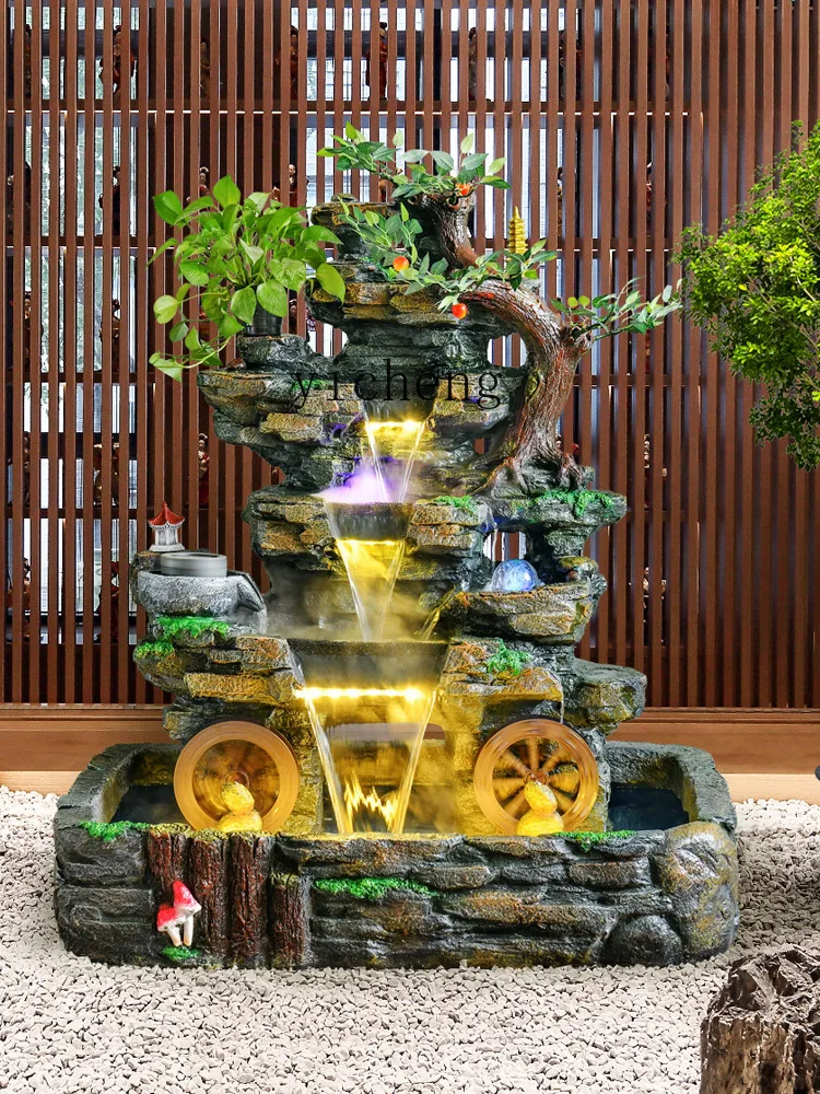 XL Artificial Mountain and Fountain Fish Pond Waterfall Balcony Courtyard Landscape Lucky Decoration