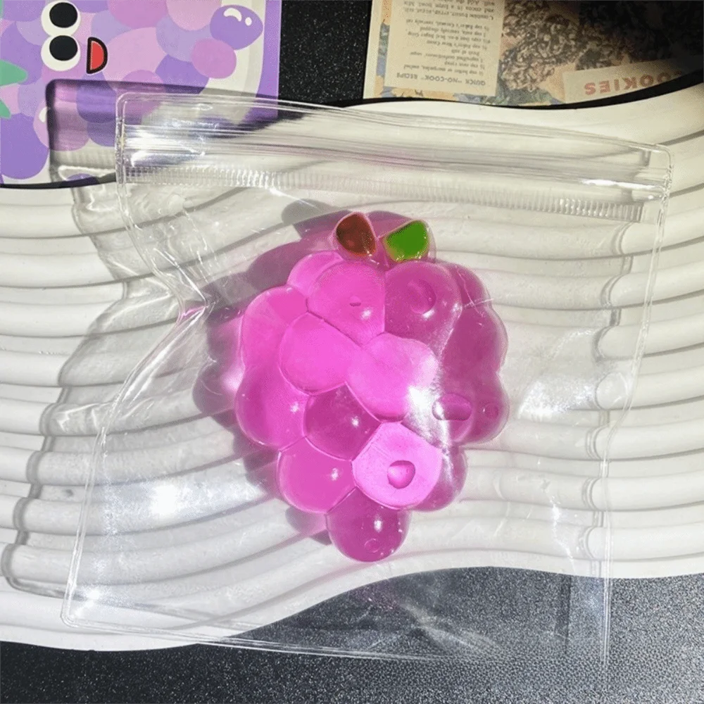 Stretchy Material Fidget Squeeze Design Slow Rising Fruit Grapes Fruit Shape Creative Stress Relief Anxiety Management